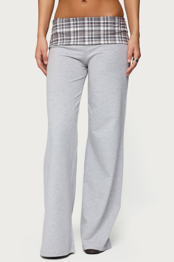 Kimmy Plaid Foldover Waist Pants view 2