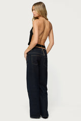 Damarey Chain Backless Halter Top