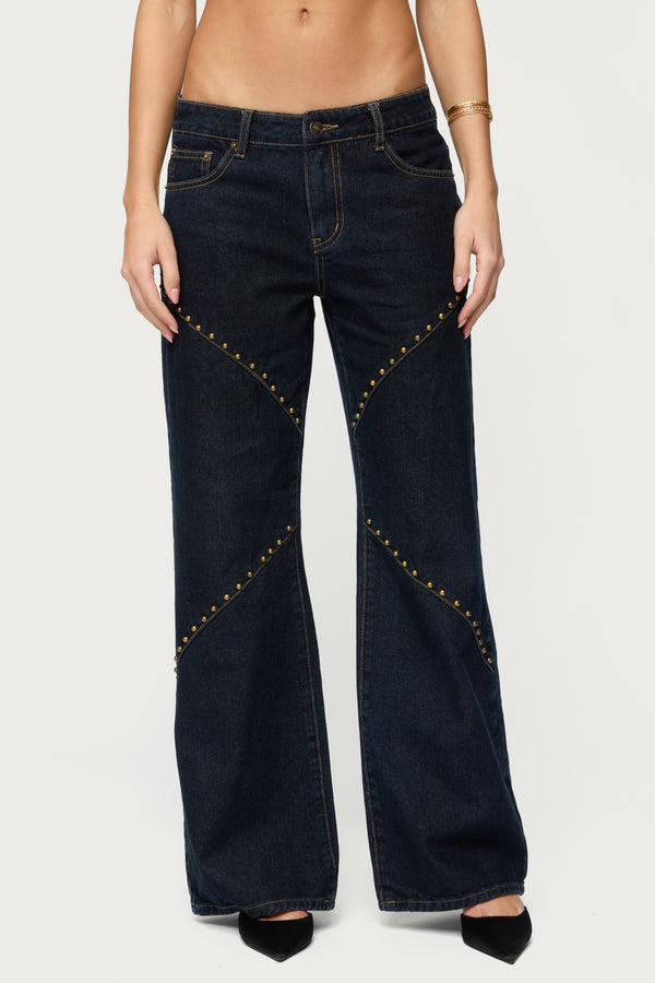 Charla Stud Low Rise Baggy Jeans view 2