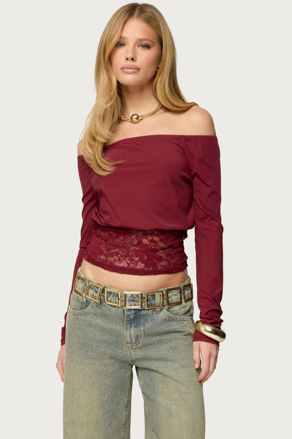 Dorona Lacey Off Shoulder Top view 1