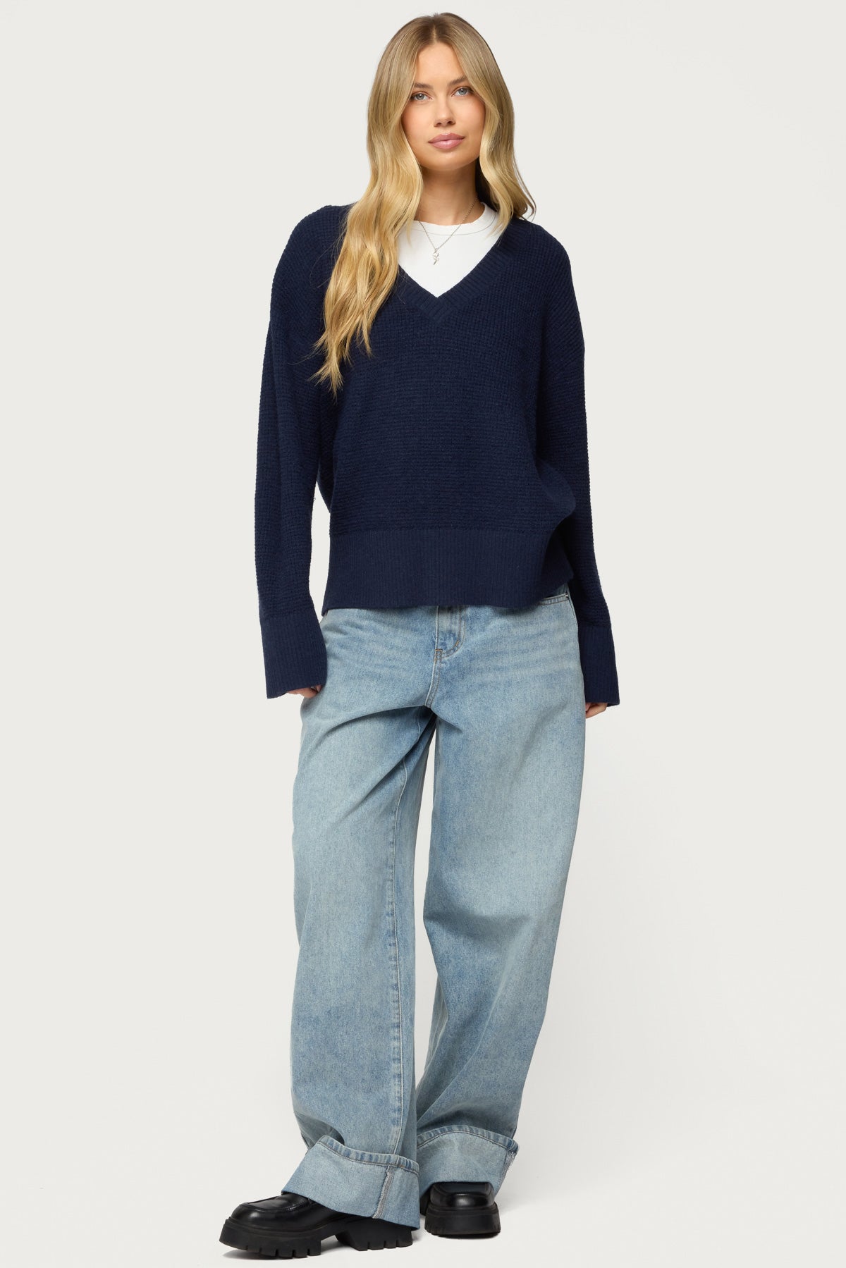 Bluebell Oversized Waffle Knit Sweater