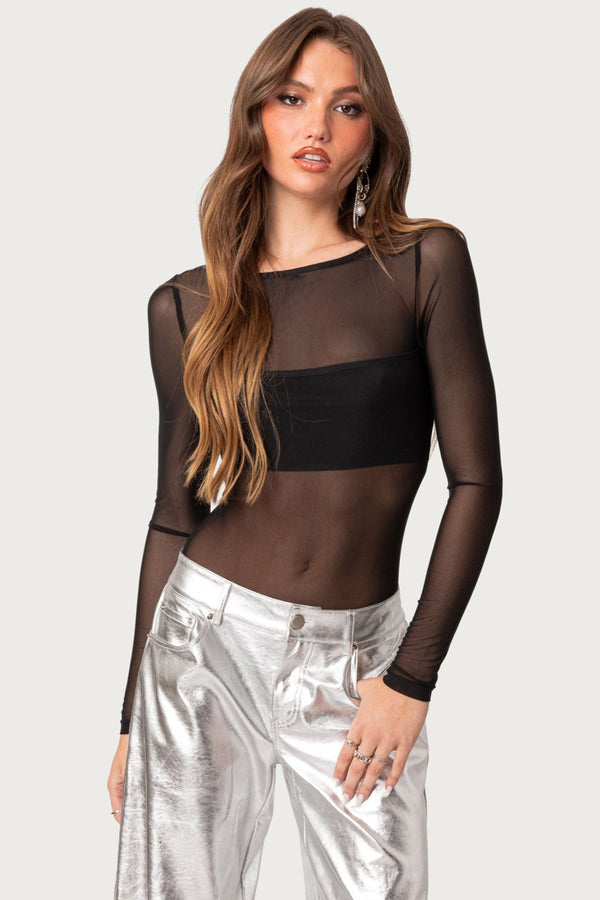 Sheer Mesh Bandeau Bodysuit view 1