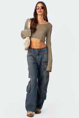 Adana Low Rise Baggy Cargo Jeans
