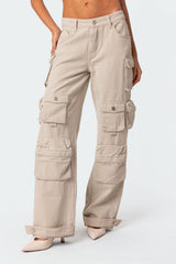 Boyfriend Low Rise Baggy Cargo Jeans
