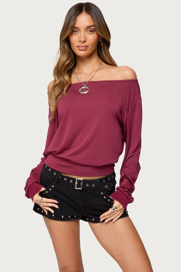 Nannie Off Shoulder Oversized Top view 1
