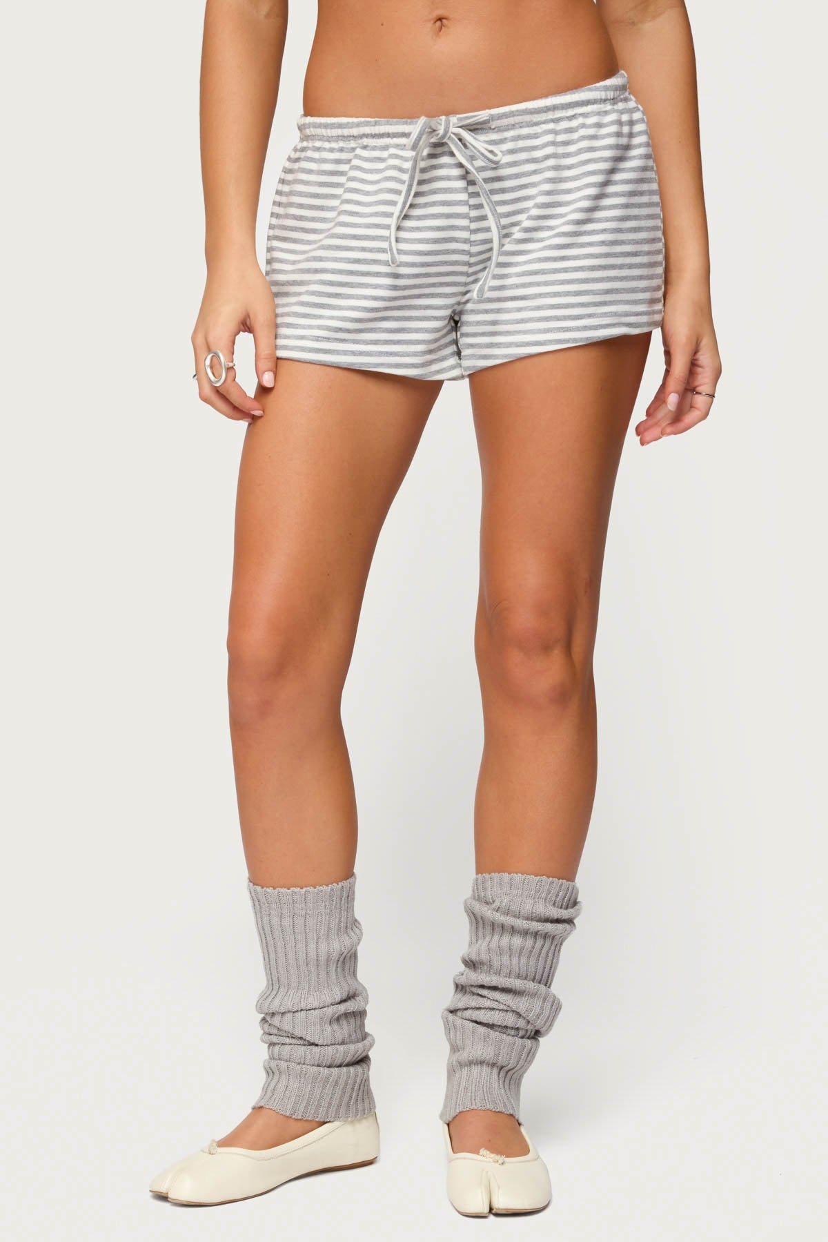 Jainee Striped Drawstring Shorts