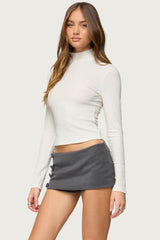 Saskia Fitted Ribbed Turtle Neck Top