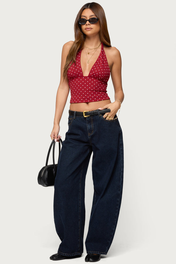 Blaire Polka Dot Halter Top view 2