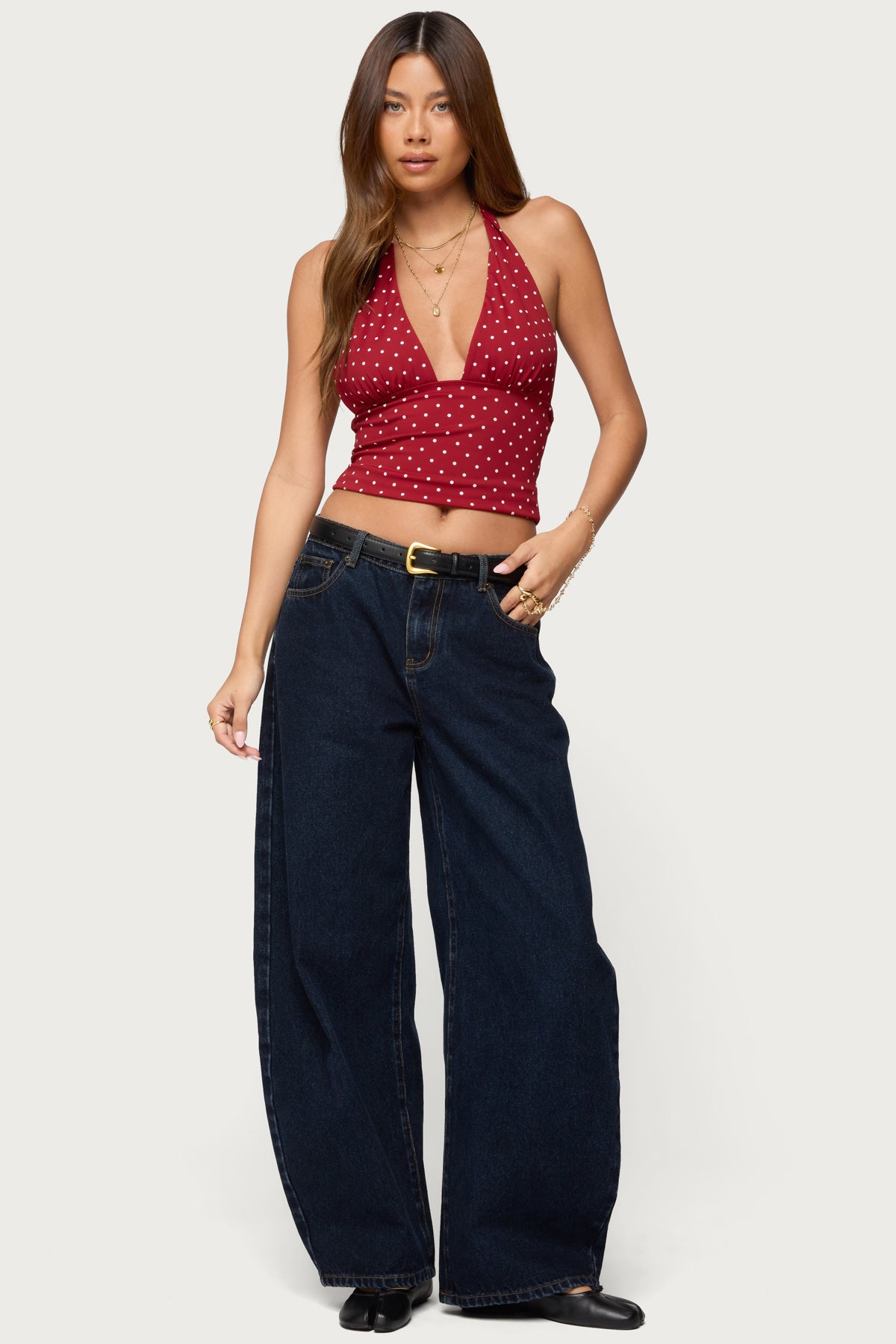 Blaire Polka Dot Halter Top