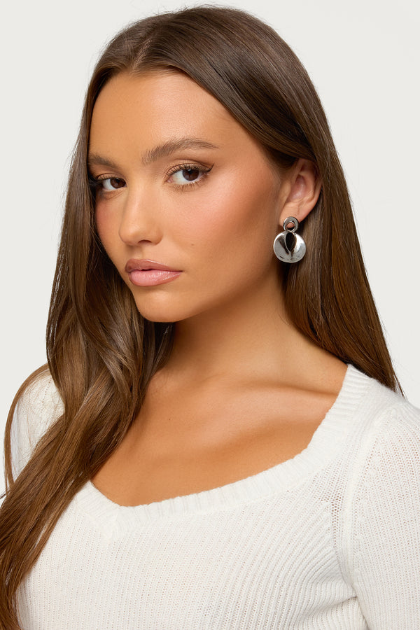 Double Disc Stud Earrings view 1