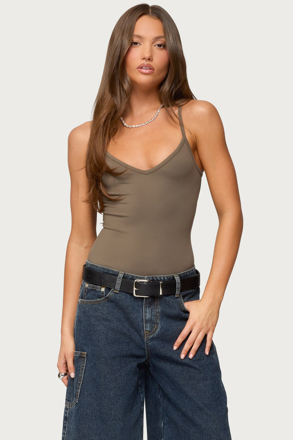 Teaghan V Neck Fitted Bodysuit view 1