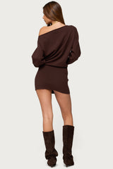 Eve Off Shoulder Knit Mini Dress