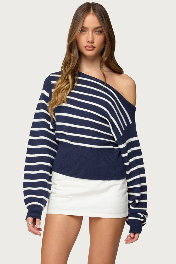 Mika Off Shoulder Oversized Sweater view 1