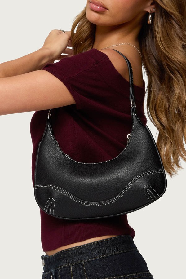 Contrast Stitch Faux Leather Bag view 1