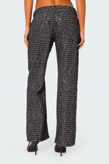 Nyah Sequin Low Rise Wide Leg Jeans