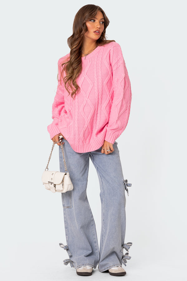Kennedy Oversized Cable Knit Sweater view 2