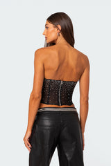 Sheer Rhinestone Corset