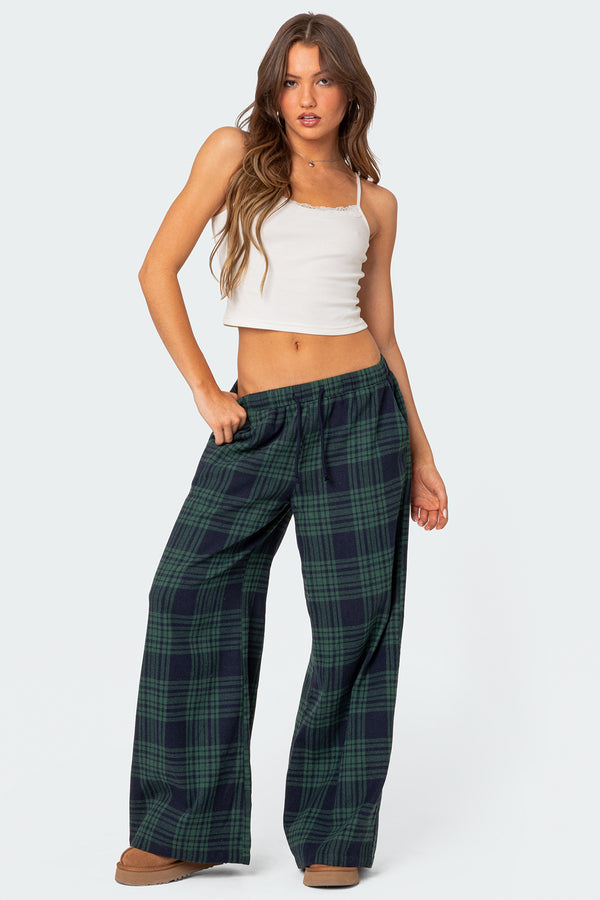 Lounge Around Plaid Wide Leg Pants view 1