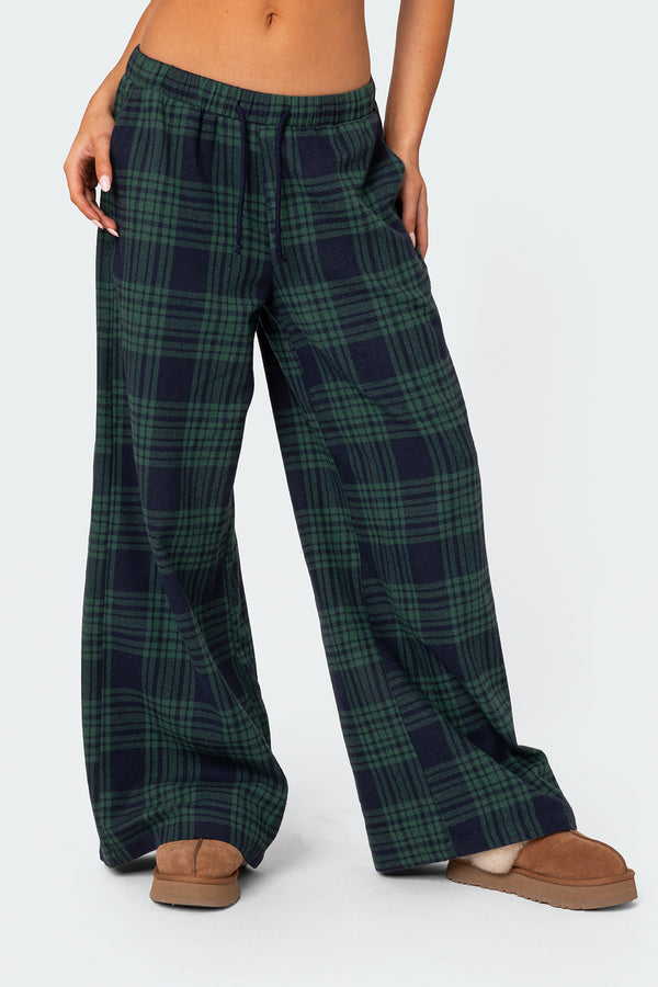 Lounge Around Plaid Wide Leg Pants view 2