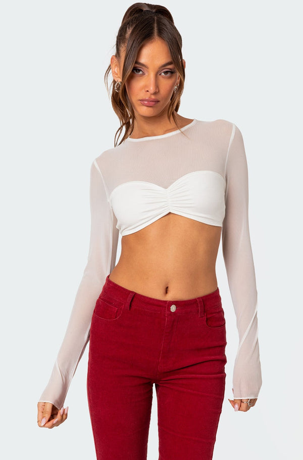 Night Out Sheer Crop Top view 1