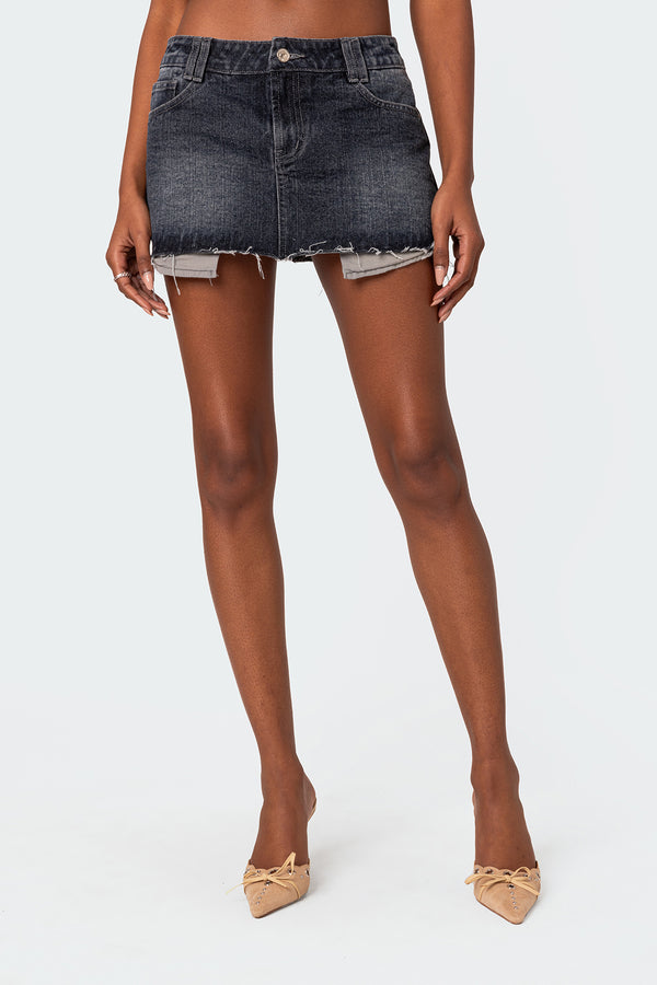 Washed Denim Mini Skirt view 2