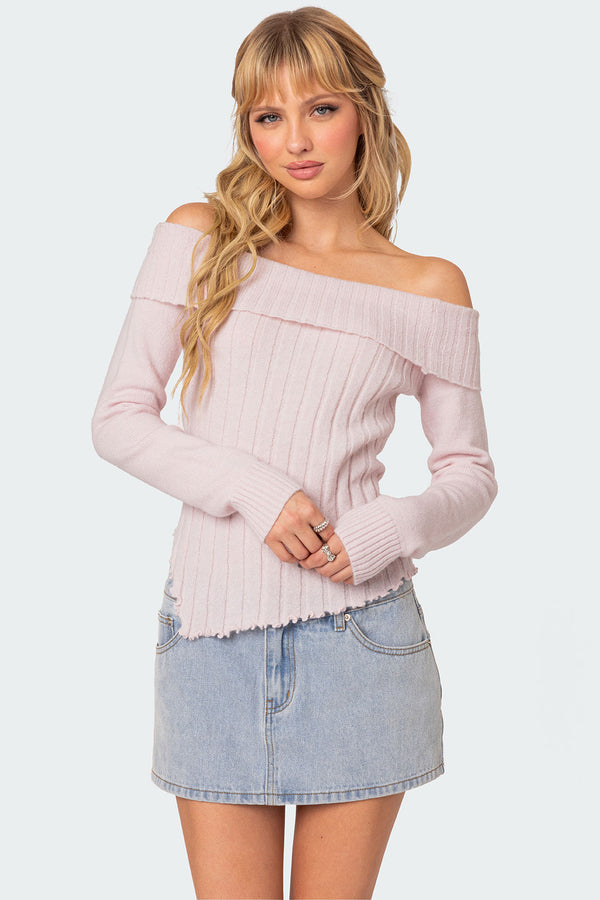 Sonya Fold Over Knit Top view 1