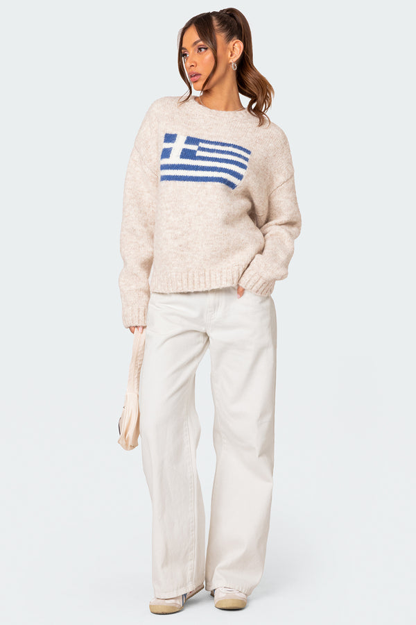 Greece Oversized Chunky Knit Sweater view 2