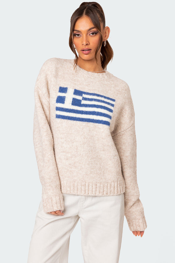 Greece Oversized Chunky Knit Sweater view 1