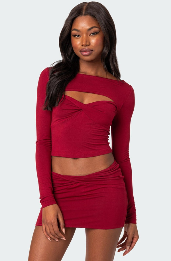 Lara Cut Out Twist Front Top view 1