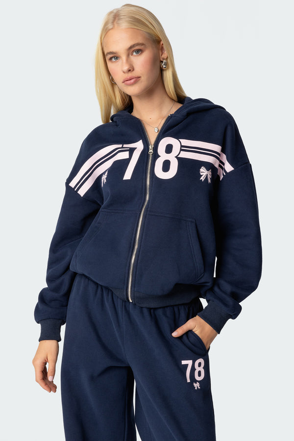 78 Bow Zip Up Hoodie view 1