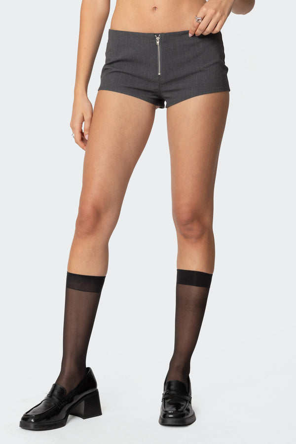 Allie Zip Up Micro Shorts view 2