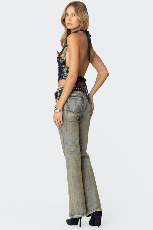 Paz Printed Mesh Top view 2