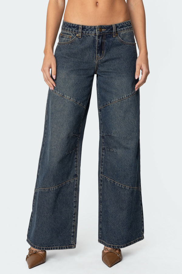 Laney Vintage Washed Low Rise Baggy Jeans view 2
