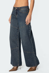 Laney Vintage Washed Low Rise Baggy Jeans