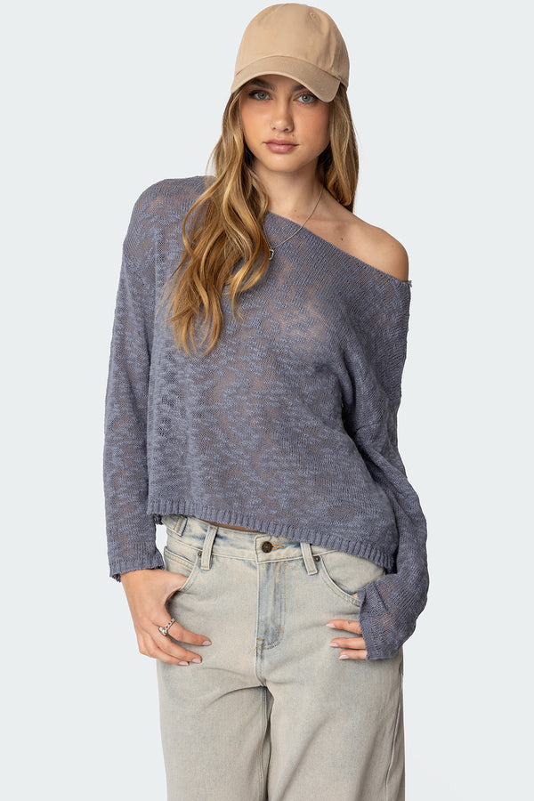 Bri Oversized Boat Neck Sweater view 1