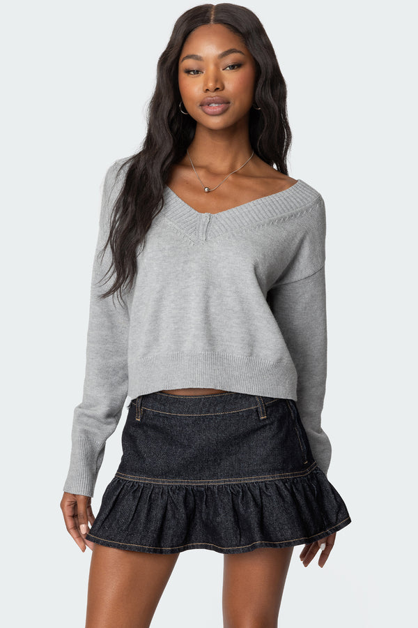 Eli Oversized V Neck Sweater view 1