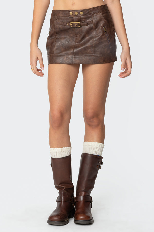 Pax Faux Leather Mini Skirt view 2