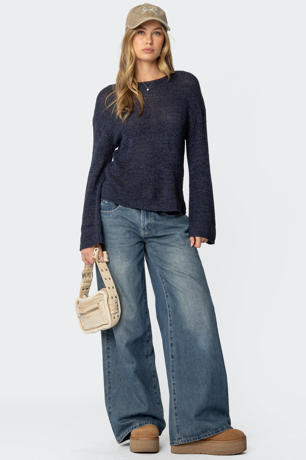 Drop Shoulder Light Knit Sweater view 2