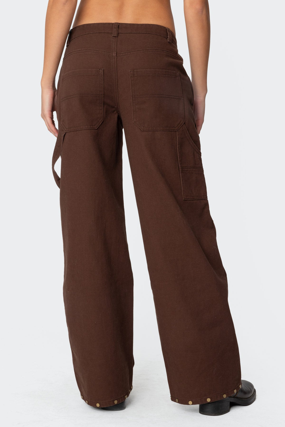 Studded Low Rise Baggy Carpenter Jeans