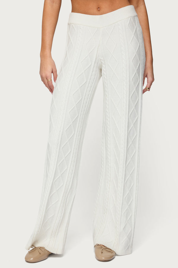 Louise Straight Leg Cable Knit Pants view 2