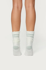 Stripey Fuzzy Scrunch Socks