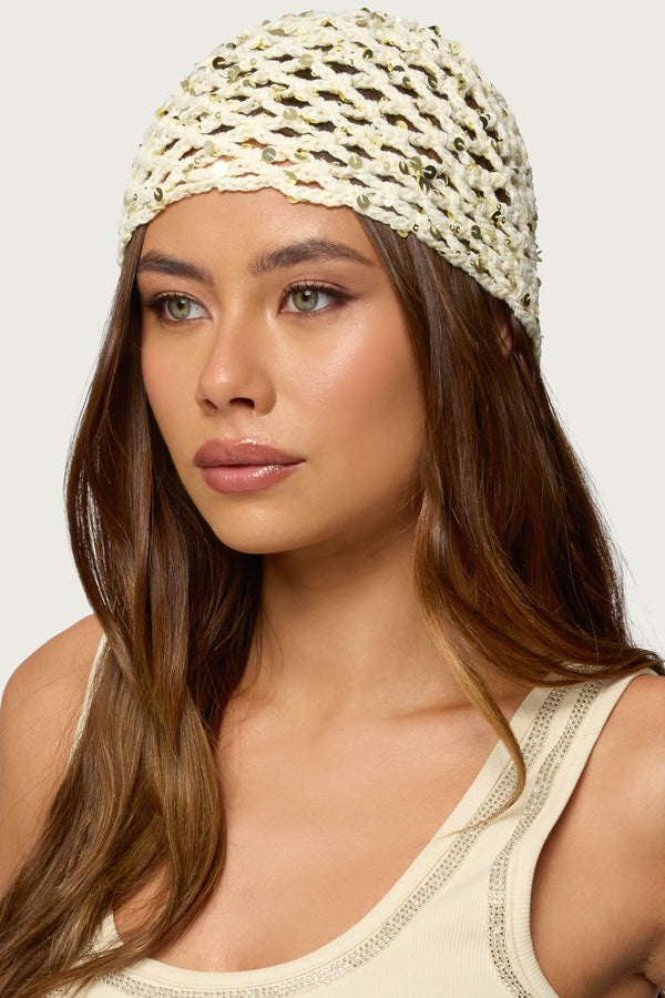 Sequin Crochet Beanie view 1