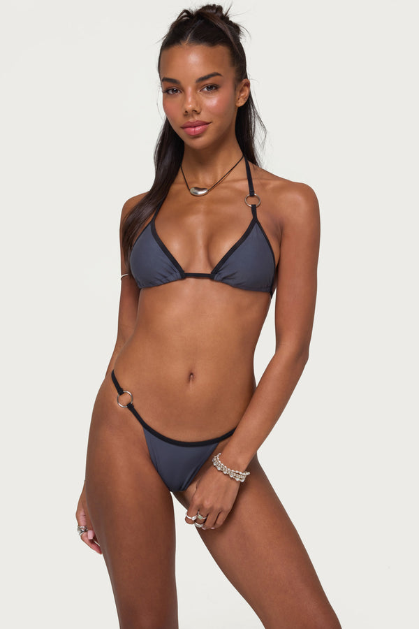 Kenni Ring Contrast Triangle Bikini Top view 1