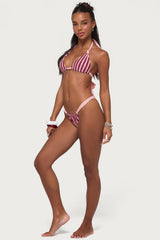 Esmer Knotted Striped Bikini Top