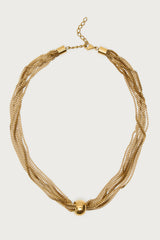 Layered Chain Ball Pendant Necklace