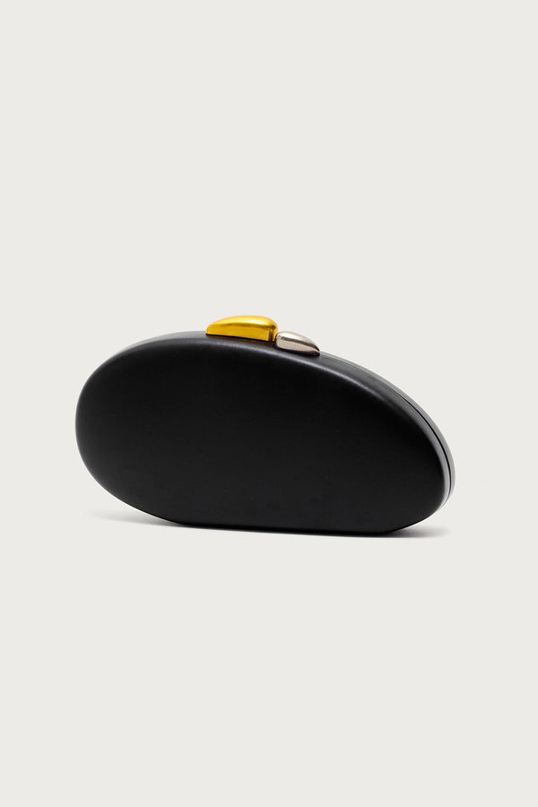 Abstract Oval Mixed Metal Clutch Bag view 2
