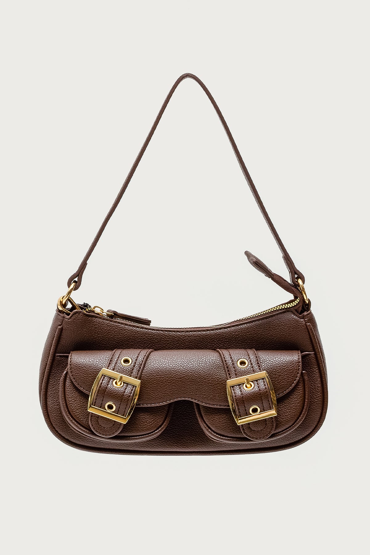 Zinnia Faux Leather Buckle Bag