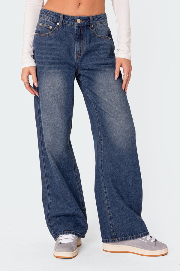 Karie Mid Rise Baggy Jeans view 2