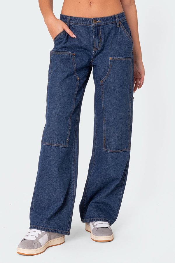 Ayla Low Rise Baggy Carpenter Jeans view 1