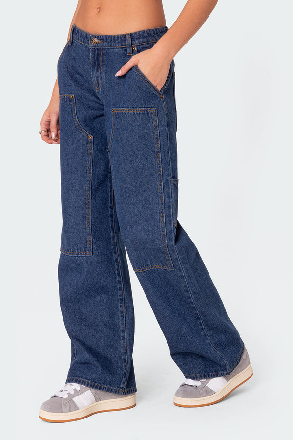 Ayla Low Rise Baggy Carpenter Jeans view 2